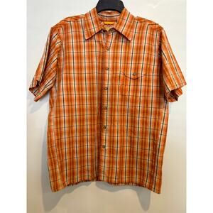 Mountain Hardwear Mens Shirt Plaid Cotton Size M Medium Short Sleeve